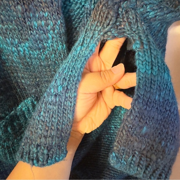 Lucky Brand Open Front Cardigan Sweater Teal Black Women Size XS - Picture 9 of 9